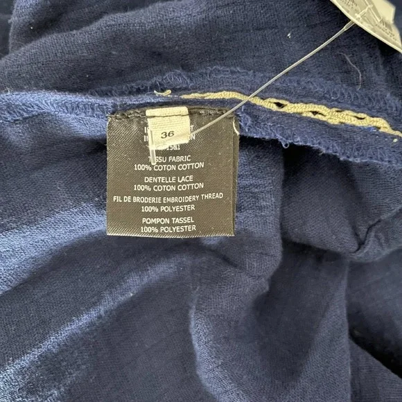 Isabel Marant Tunic Dress Size US 4 Blue Embroidered Cotton Boho Festival NEW - Picture 8 of 8